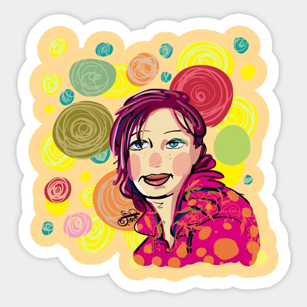 Dreaming Girl Sticker by florista_designs